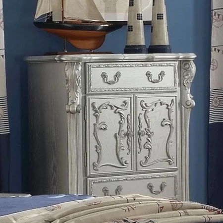Traditional European Style Kid's Bedroom Chest with 2 Doors
