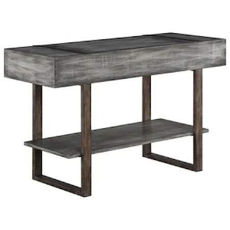 Industrial Sofa Table with Shelf