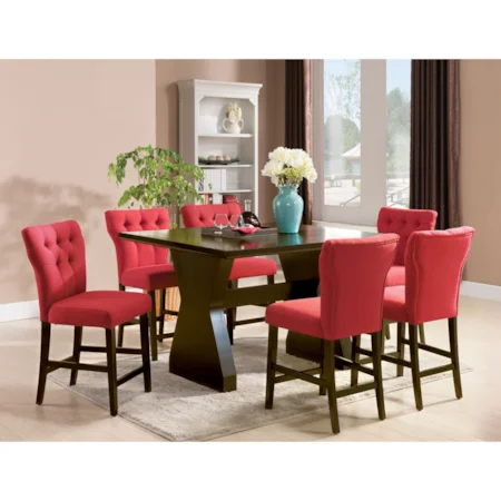Transitional Counter Height Dining Set with 6 Chairs