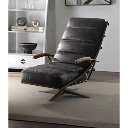 Industrial Contemporary Accent Chair with Metal Star Base