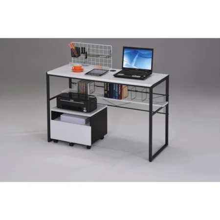 Contemporary Computer Desk with Underside Shelf