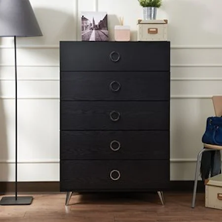 Contemporary Chest with Angled Metal Legs
