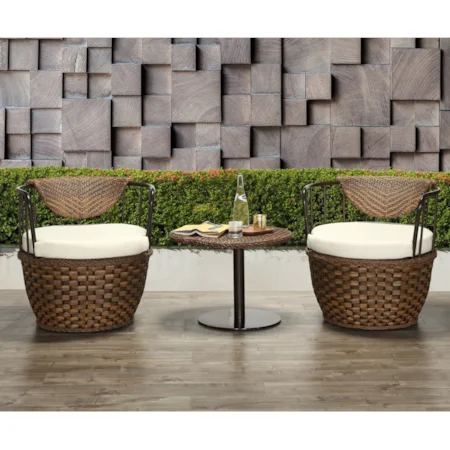 3Pc Wicker Patio Set