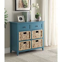 Transitional 6-Drawer Console Table