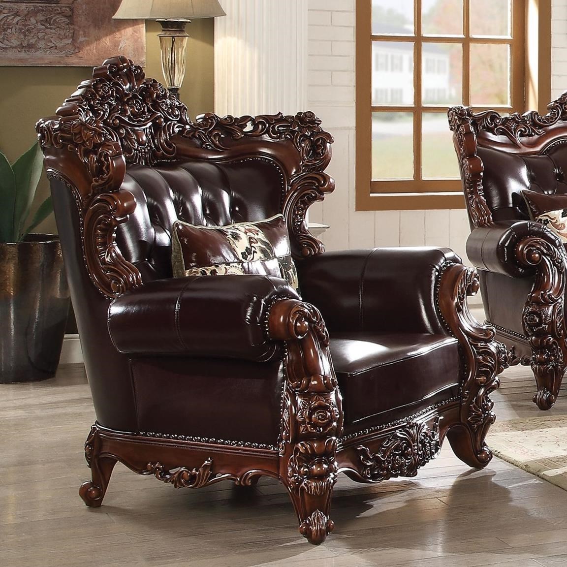 Amazon.com: Acme Dresden Tufted Chair with 1 Pillow in Bone Velvet and Gold  Patina : 居家與廚房