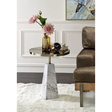 Contemporary Side Table with Mirrored Top
