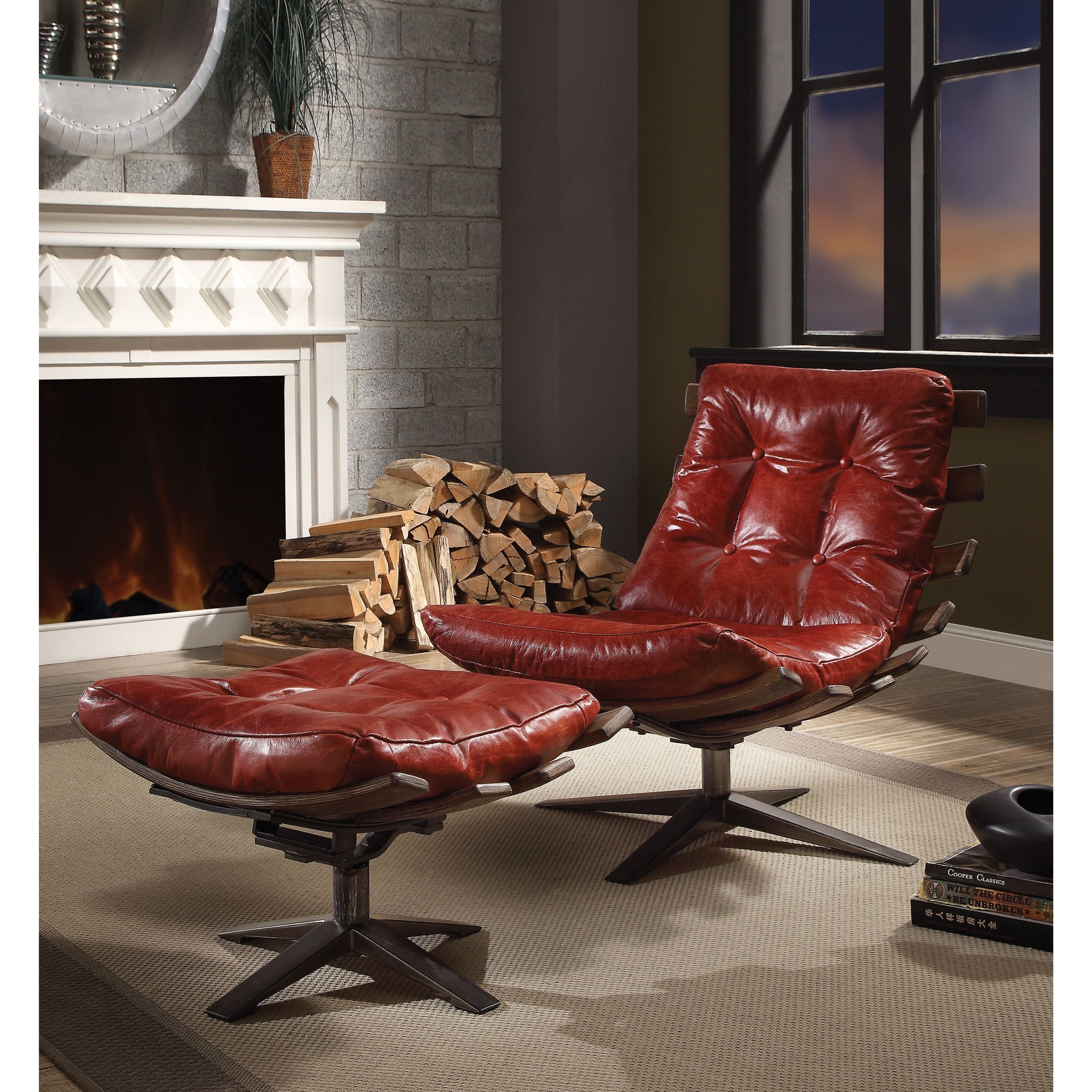 Acme Furniture Gandy 59531 Contemporary Accent Swivel Chair and