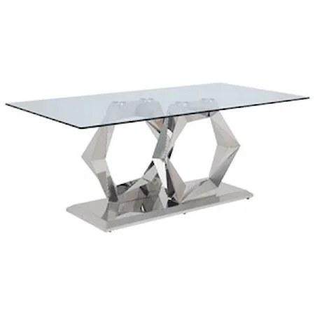 Contemporary Dining Table with Glass Top