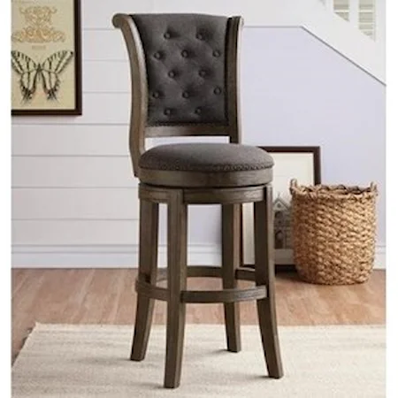 Transitional Bar Chair with Button Tufting