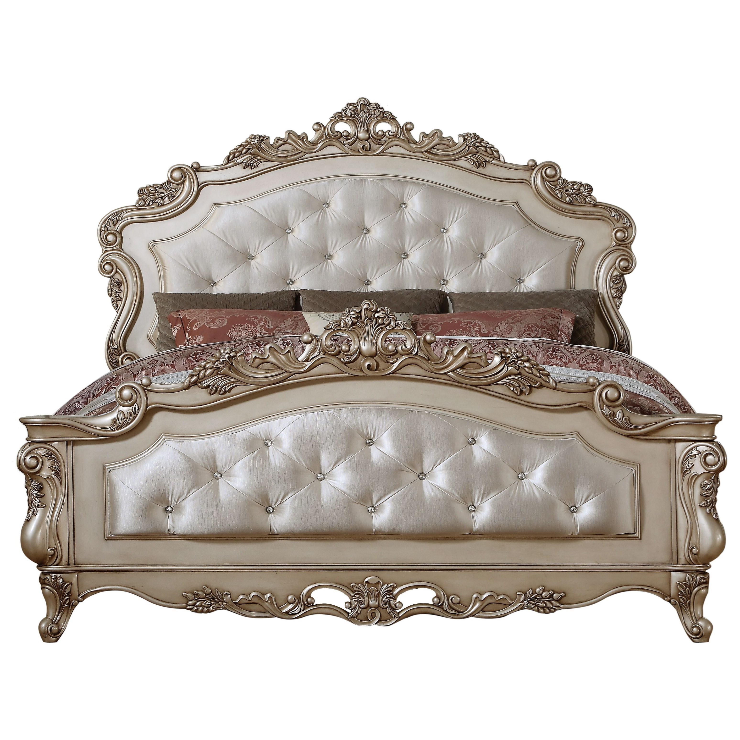 Acme Furniture Gorsedd 27440Q Traditional Tufted Queen Bed with