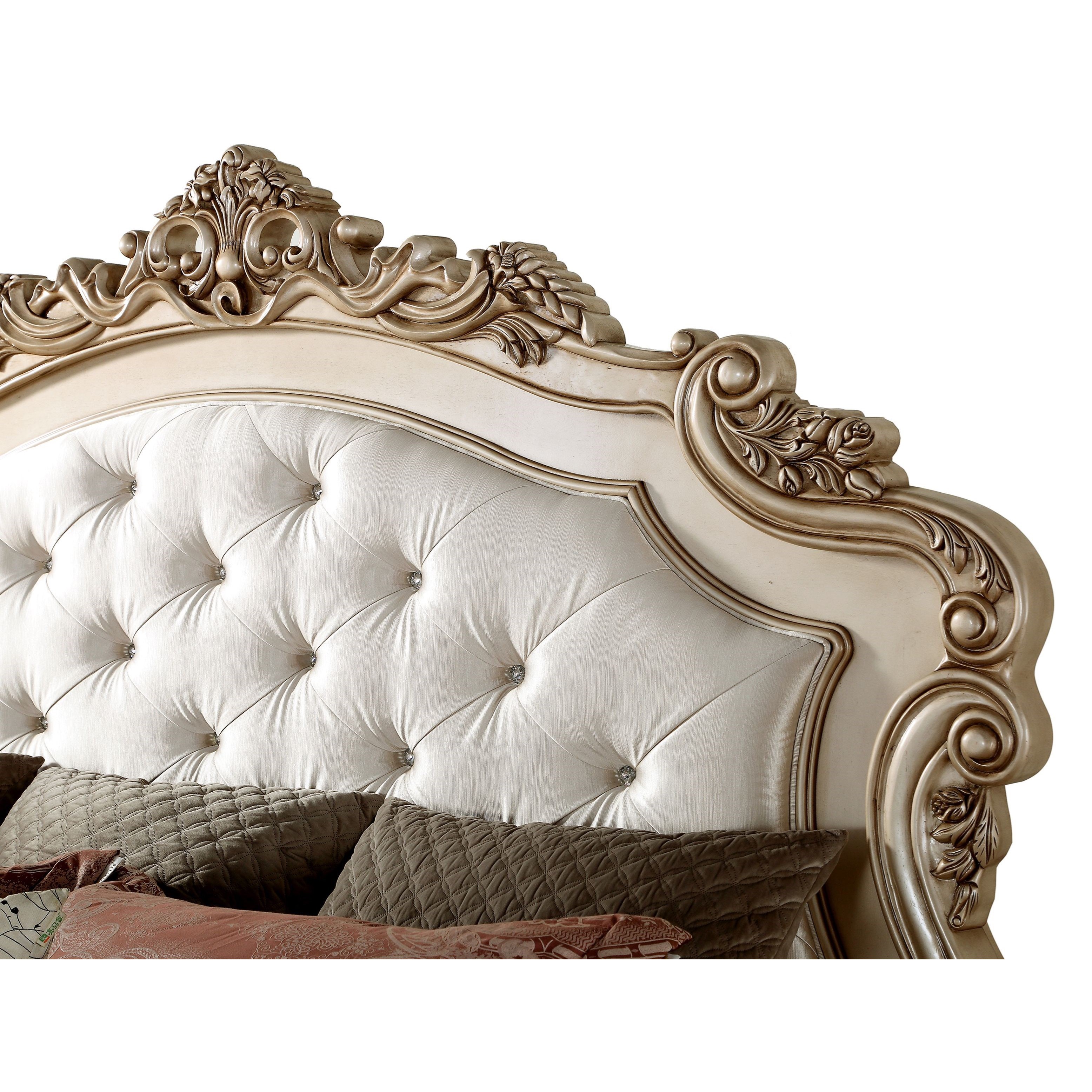 Acme Furniture Gorsedd 27440Q Traditional Tufted Queen Bed with