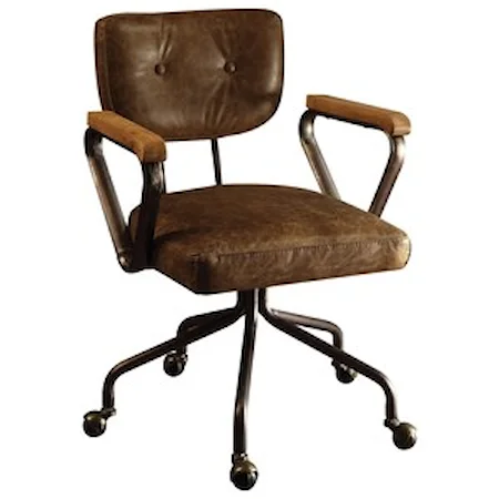 Industrial Leather Office Chair