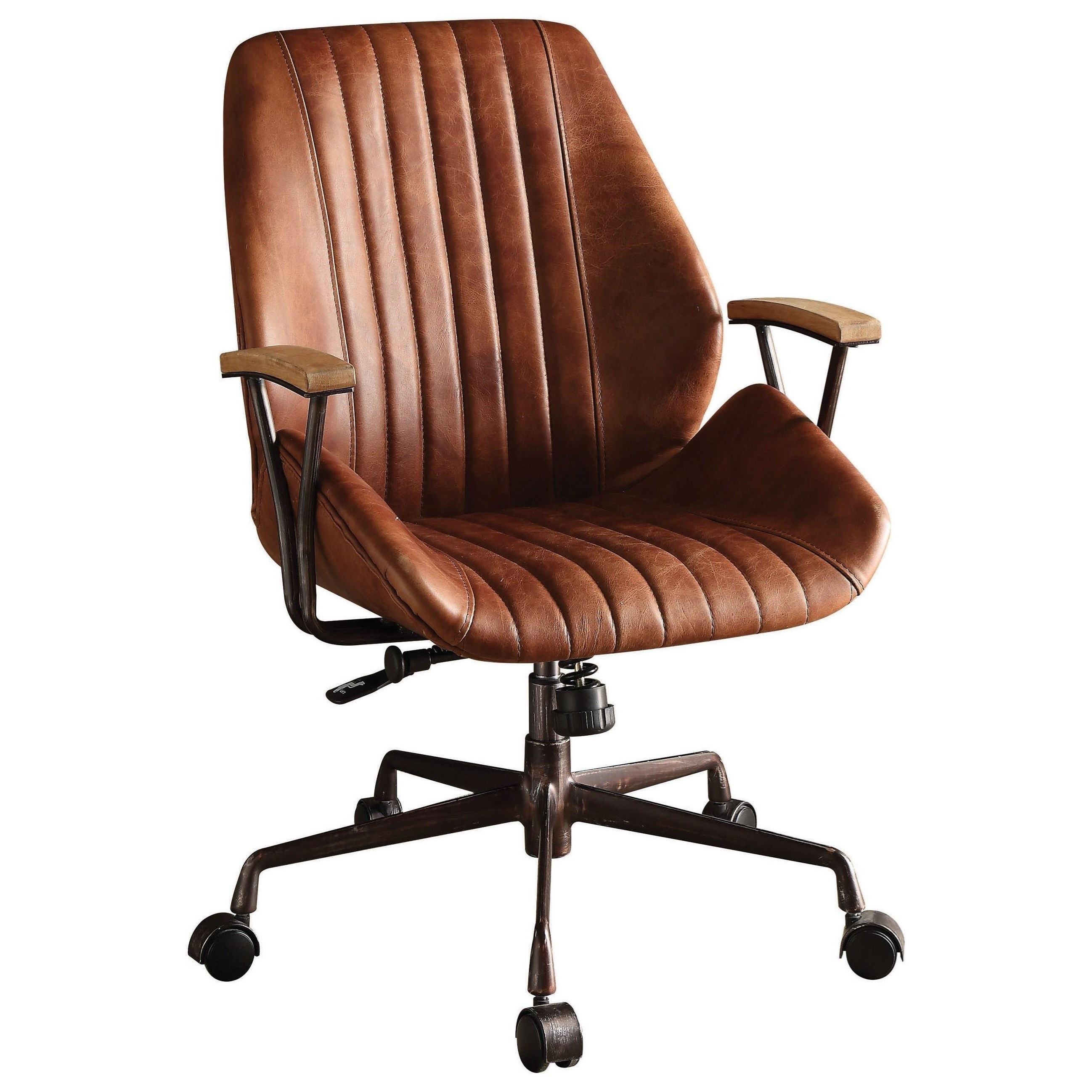 Acme Furniture Hamilton 92413 Industrial Leather Office Chair with
