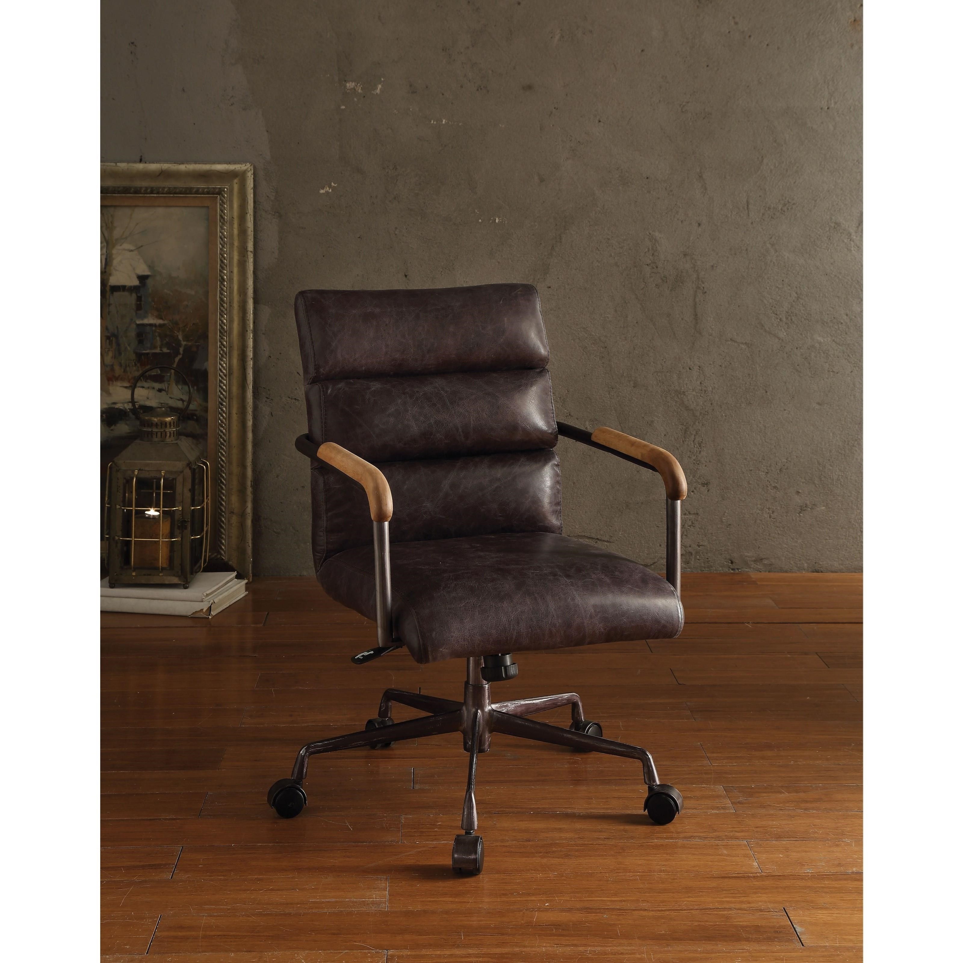 Acme Furniture Harith Industrial Leather Office Chair A1