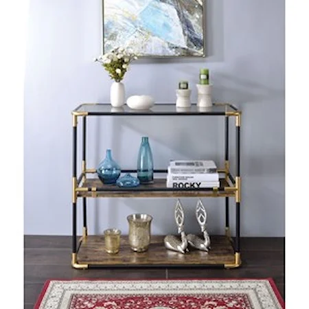 Contemporary Console Table with Glass Top