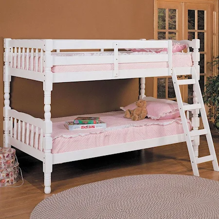 White Twin Size Bunkbed