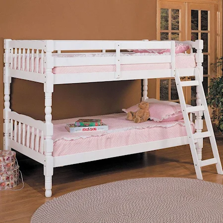 White Twin Size Bunkbed