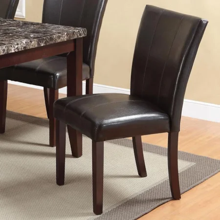 Parsons Side Chair with Leather-Like Upholstery