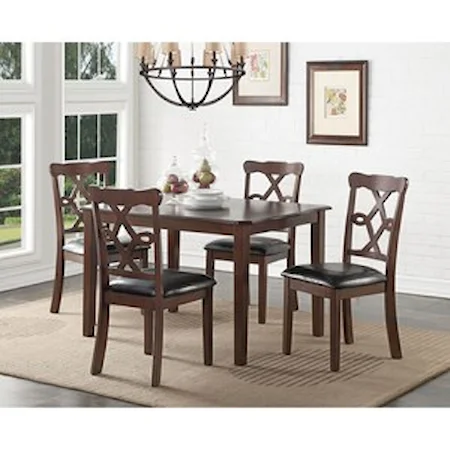 Transitional 5-Piece Dining Set 