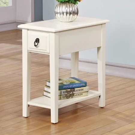 Transitional Side Table with Drawer and Shelf