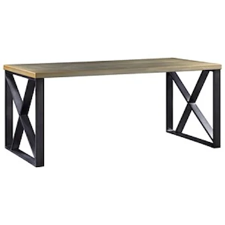 Industrial Table Desk with Gold Aluminum Top