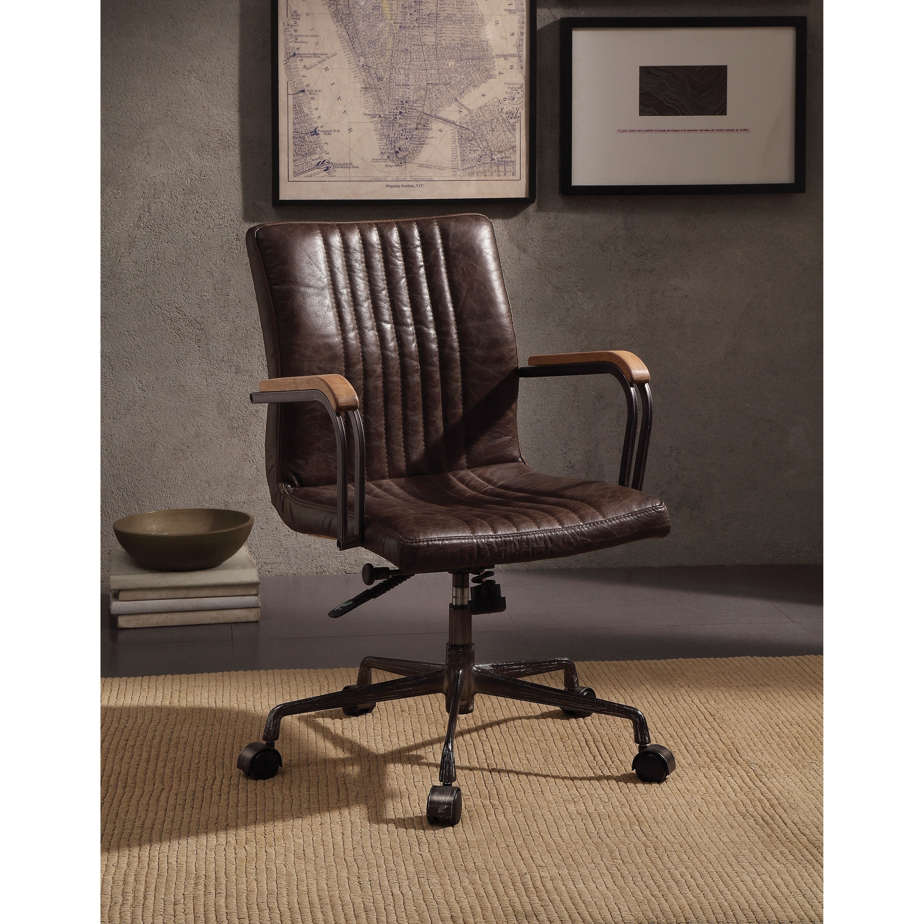 Acme Furniture Joslin 92028 Contemporary Office Chair with Vertical Stitching A1 Furniture Mattress Executive Desk Chairs