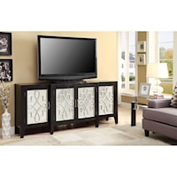 Transitional Console Table with Embellished Doors