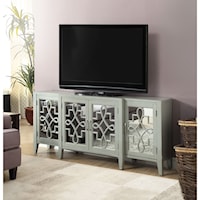 Transitional Console Table with Embellished Doors