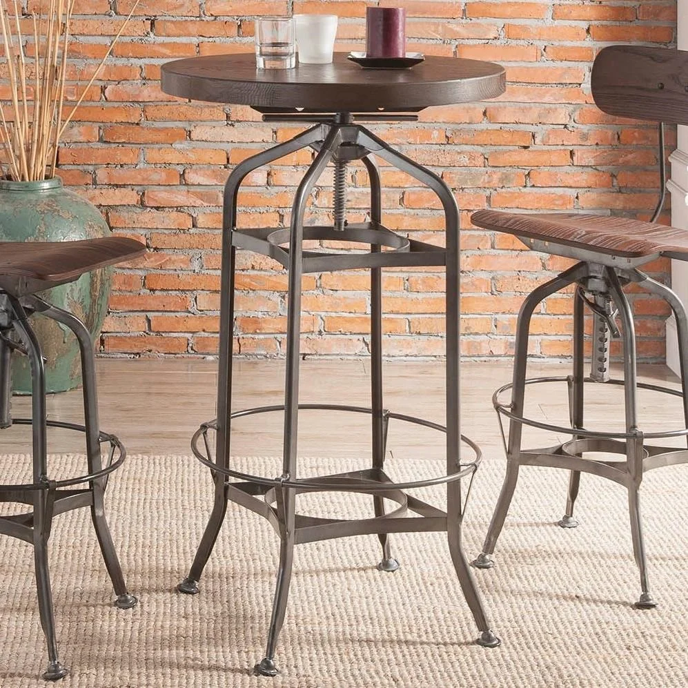 Acme Furniture Kaeso 72380 Industrial Adjustable Height Bar Table