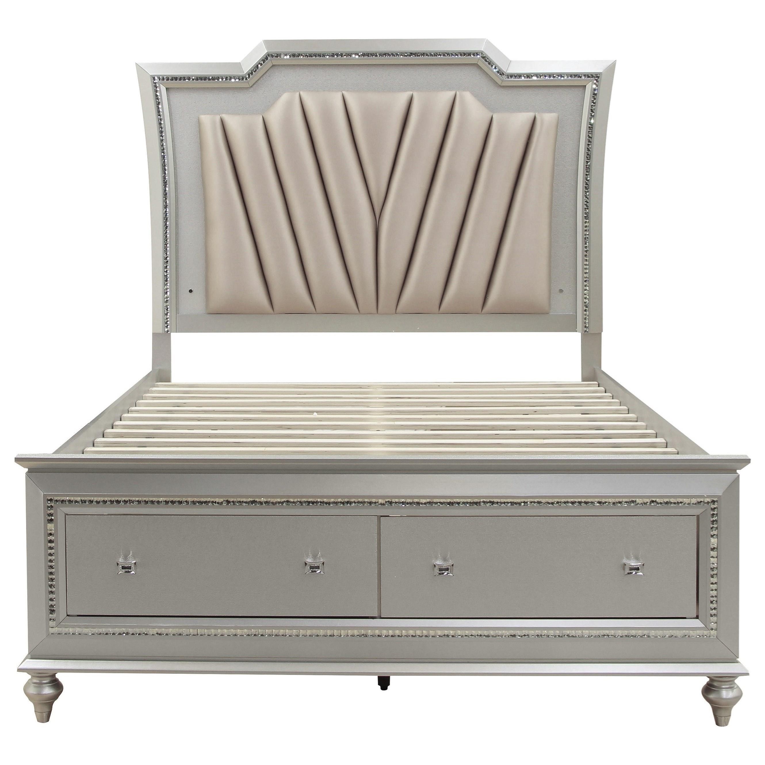 Acme Furniture Kaitlyn 27230Q Glam Queen Bed (LED HB) Corner