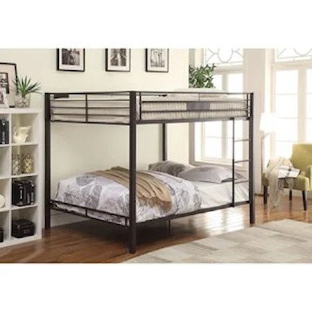 Contemporary Metal Queen Bunk Bed