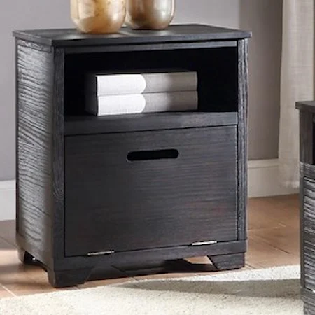 Transitional End Table with Drop-Down Door