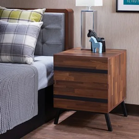 Contemporary End Table with 2 Drawers