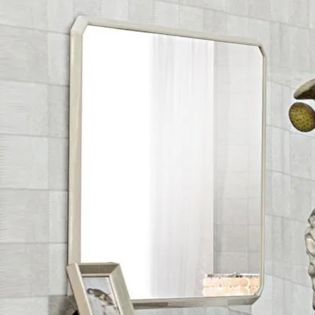 Contemporary Dresser Mirror with Chrome Trim