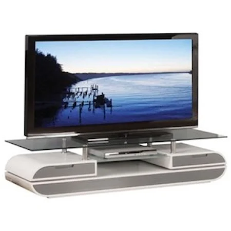 Contemporary TV Stand with Glass Top