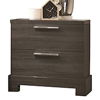 Contemporary Nightstand with 2 Drawers