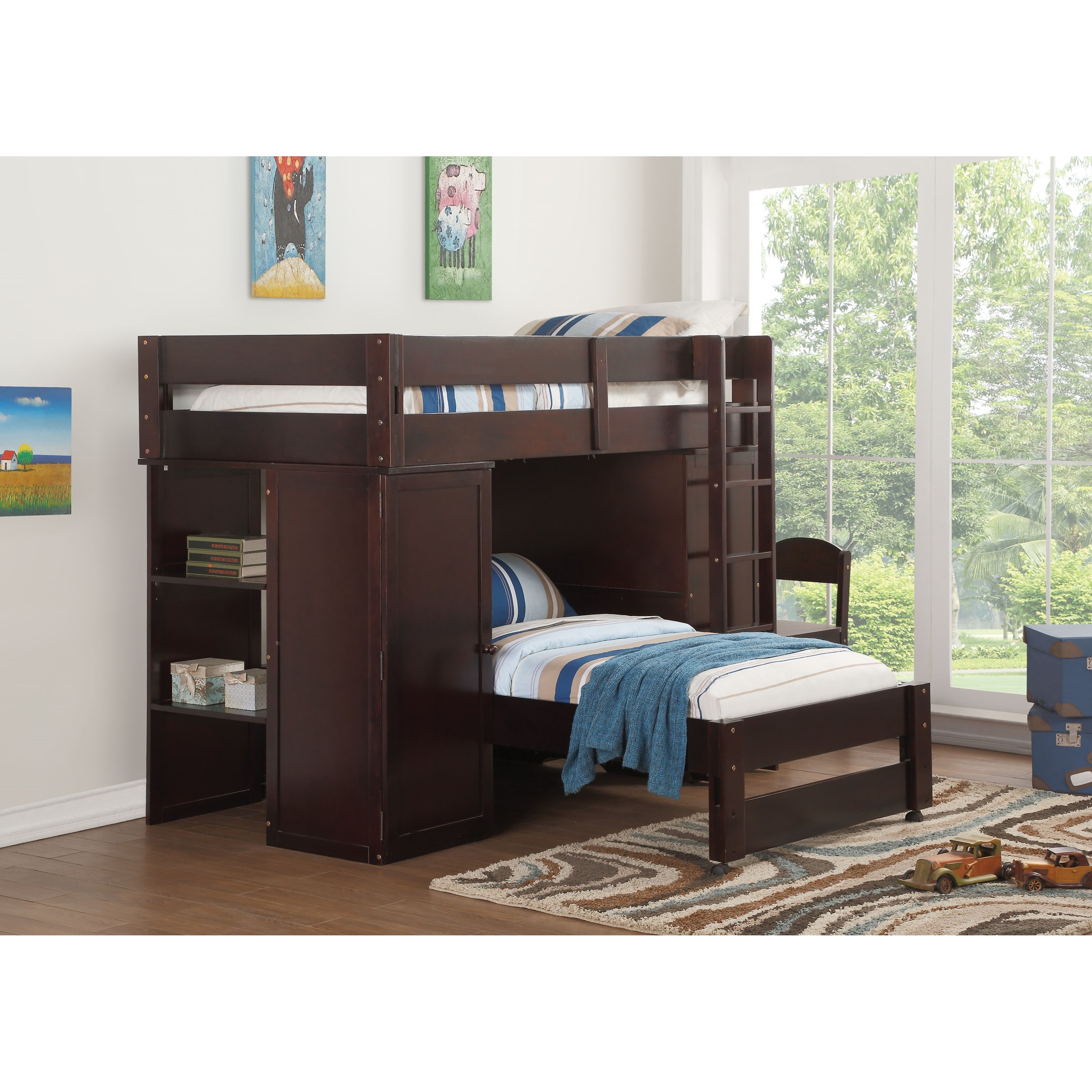 Acme Furniture Lars 37495_KIT Loft and Twin Bed with Desk and Storage