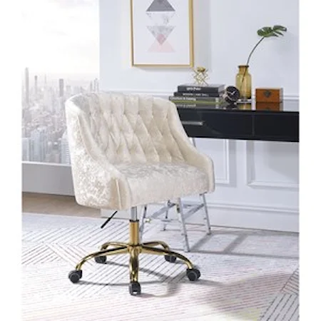 Glam Desk Chair with Button Tufting