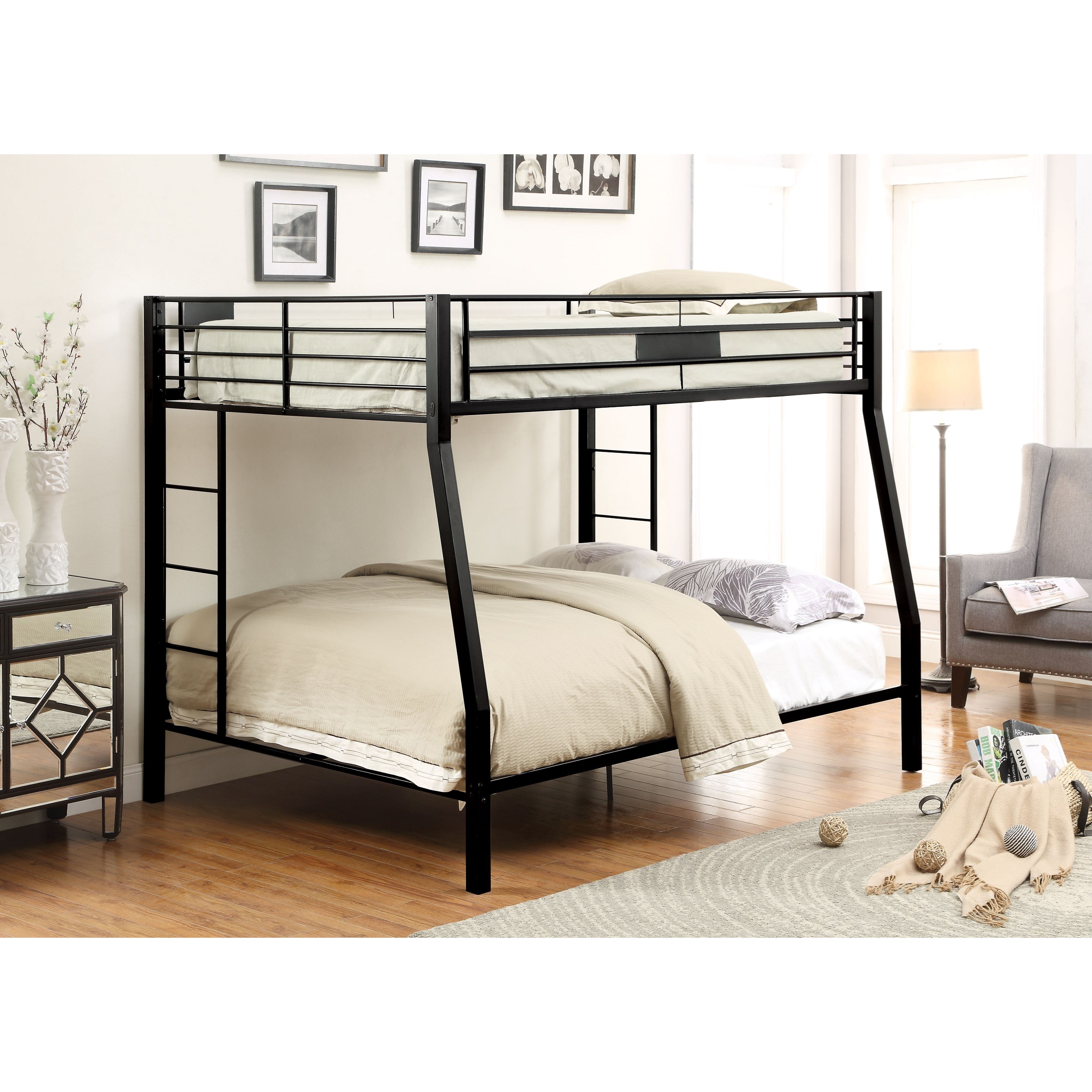 Queen over queen store metal bunk bed