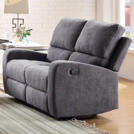 Contemporary Reclining Loveseat with Vertical Stitching