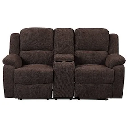 Casual Reclining Loveseat with Console