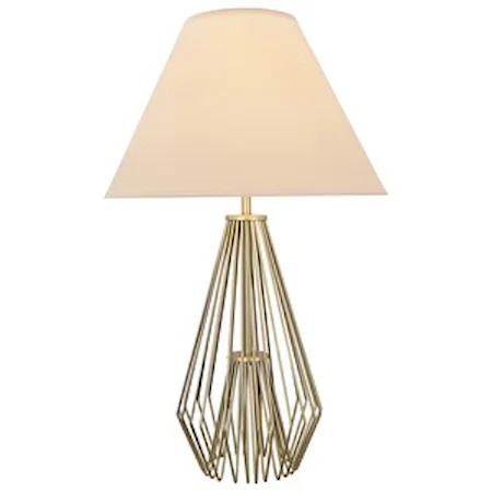 Contemporary Table Lamp with Gold Finish Metal Base