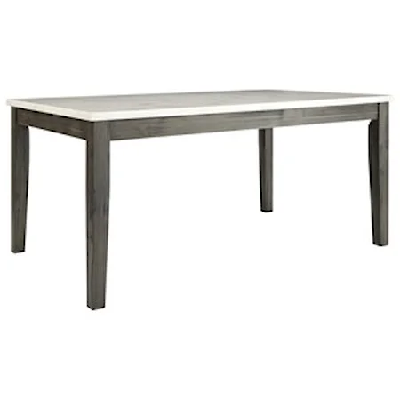 Dining Table in White Marble & Gray Oak