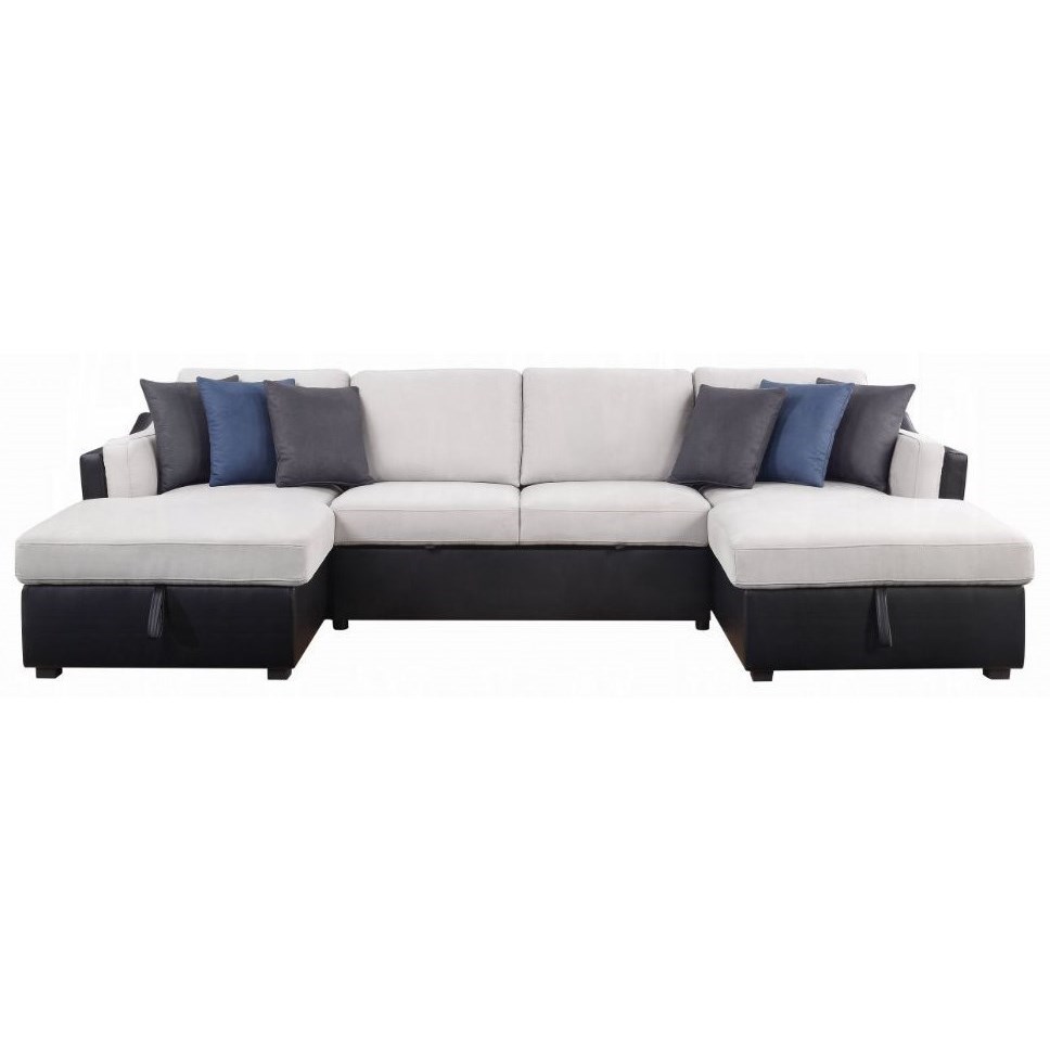 Acme Furniture Merill 56015 Contemporary Sectional Sofa with Sleeper