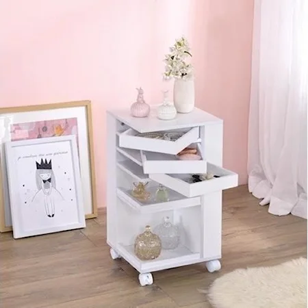 Contemporary Storage Cart with 3 Drawers