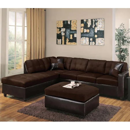 Contemporary Two Piece Sectional Sofa with RAF Chaise