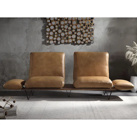 Contemporary Sofa with Adjustable Back & Armrest