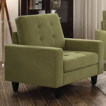 Contemporary Upholstered Chair with Button Tufting