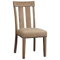 Transitional Side Chair with Slatted Back