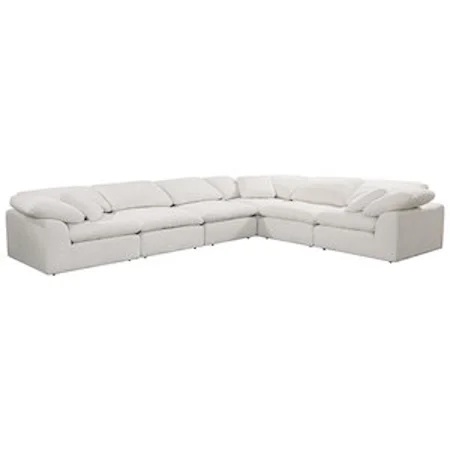Contemporary Modular Sectional Sofa with Loose Pillows